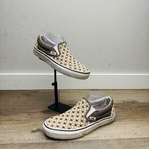 Vans Tan And Pink Polka Dot Slip On Shoes Men’s Size 7 Women’s 5.5